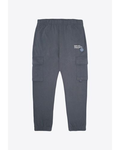 Aape Moonface Patched Cargo Trousers - Blue