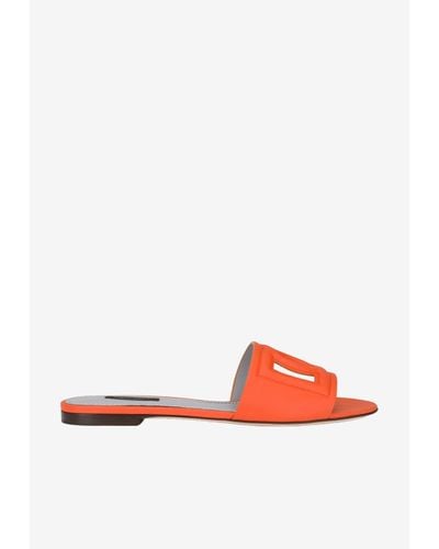 Dolce & Gabbana Slides With Logo - Orange