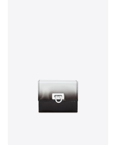 Ferragamo Bi-Fold Ombre French Wallet - White