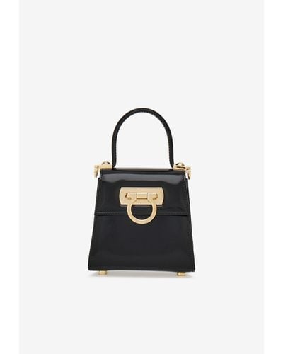 Ferragamo Micro Iconic Top Handle Bag - Black