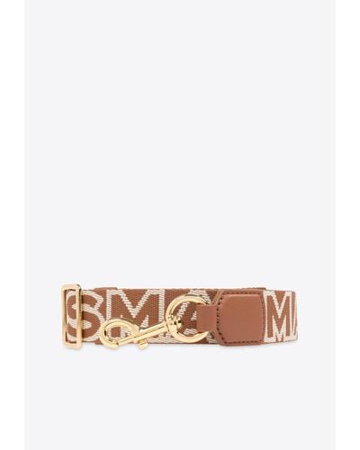 Marc Jacobs The Thin Outline Logo Webbing Strap - White