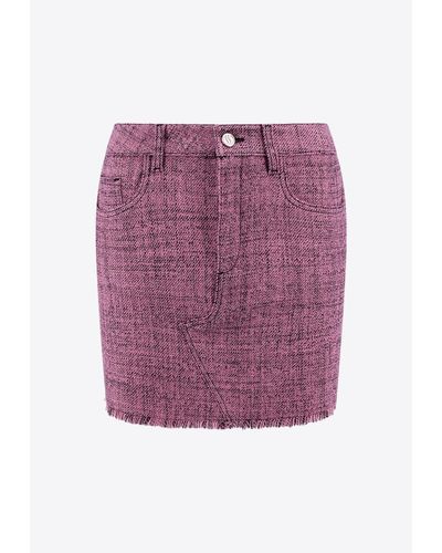 Stella McCartney Mouline Wool Mini Skirt - Purple