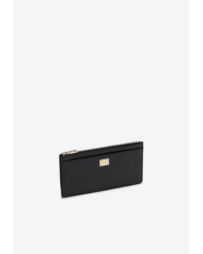 Dolce & Gabbana Leather Zipped Cardholder - White