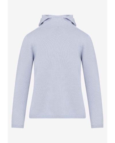 Max Mara Paprica Knitted Hooded Sweater - Blue