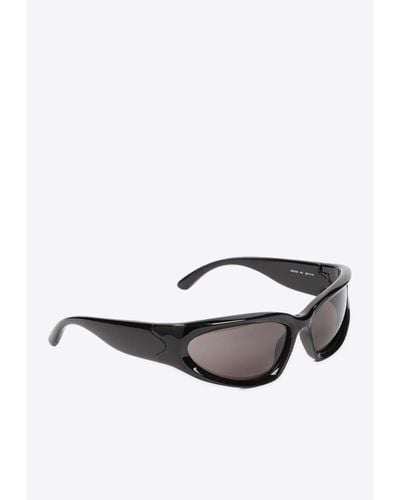 Balenciaga Swift Oval Sunglasses - White