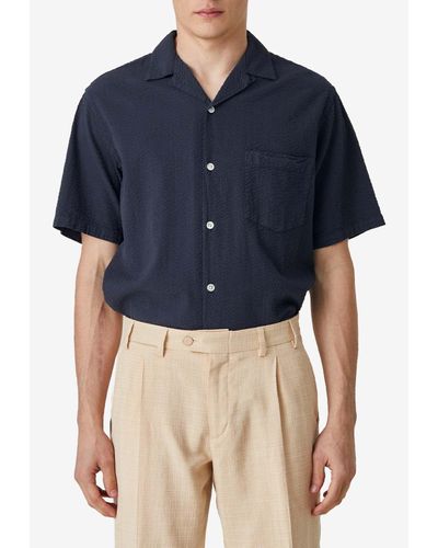 Portuguese Flannel Atlantico Short-Sleeved Shirt - Blue
