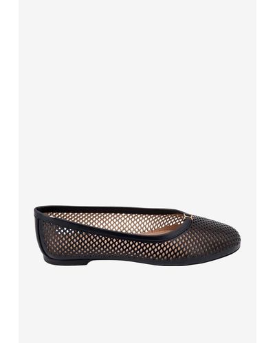 Chloé Marcie Perforated Leather Ballet Flats - White