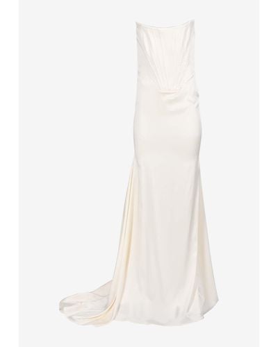 Guiseppe Di Morabito Corset-Style Strapless Gown - White