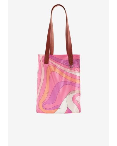 Emilio Pucci Medium Marmo-Print Tote Bag - Pink