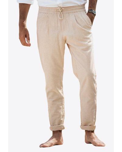 Les Canebiers Sauvier Drawstring Trousers - Natural