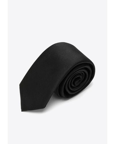 Dolce & Gabbana Woven Silk Tie - Black