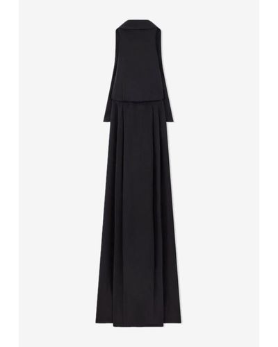 Tom Ford Silk Maroccaine Halterneck Maxi Dress - Black