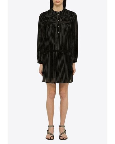 Isabel Marant Striped Mini Shirt Dress - Black
