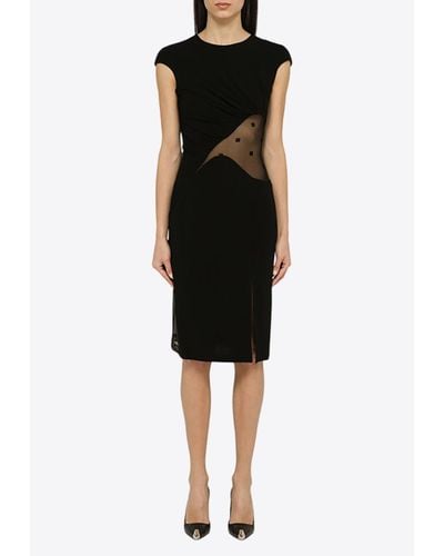 Givenchy Lace Cut-Out Midi Dress - Black