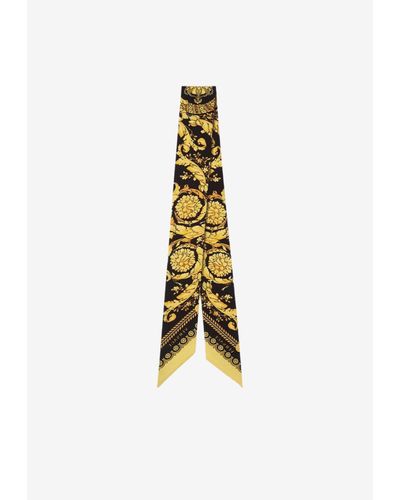 Versace Barocco Silk Scarf Tie - Metallic