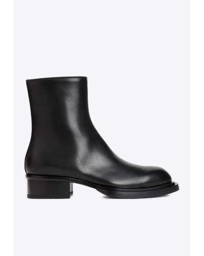 Alexander McQueen Calf Leather Ankle Boots - Black
