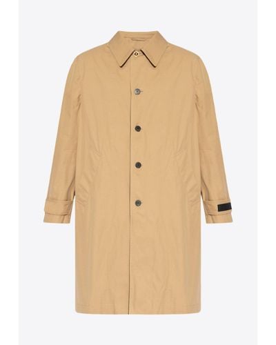 Versace Barocco Panel Trench Coat - Natural