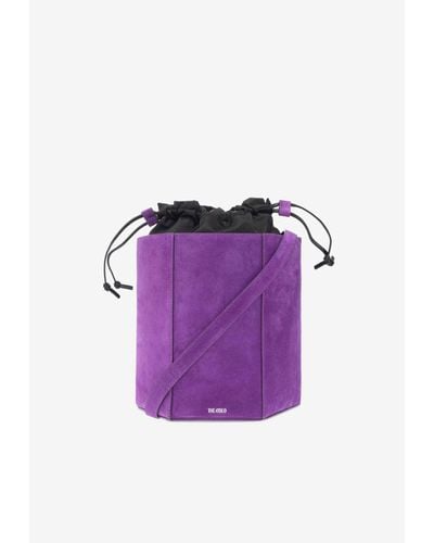 The Attico 11Am Suede Bucket Bag - Purple
