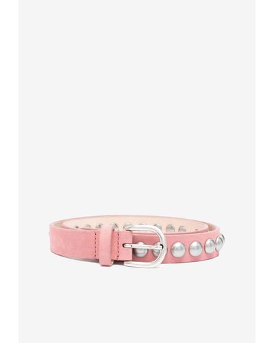 Isabel Marant Studded Buckle Belt - Pink