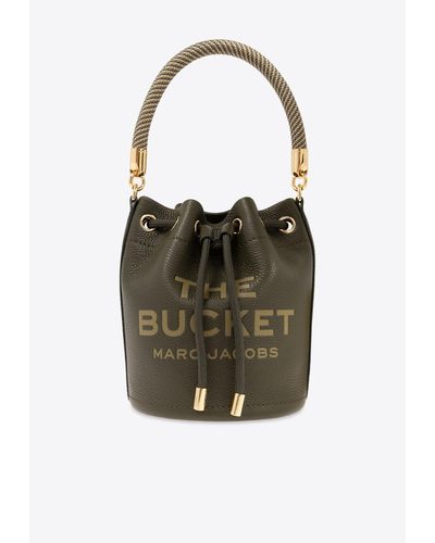 Marc Jacobs The Leather Logo Bucket Bag - Green