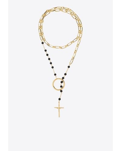 Dolce & Gabbana Rosary Chain Necklace - White