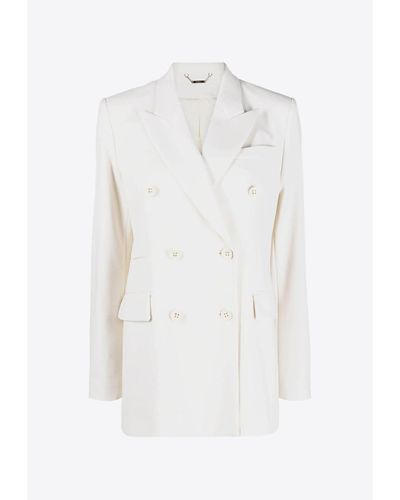 Chloé Double-Breasted Wool Blazer - White