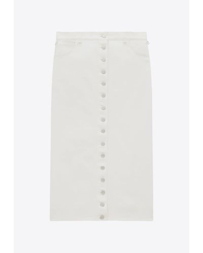 Courreges Multiflex Buttoned Denim Skirt - White