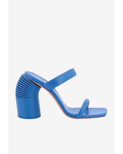 Off-White c/o Virgil Abloh 110 Spring Heeled Leather Sandals - Blue
