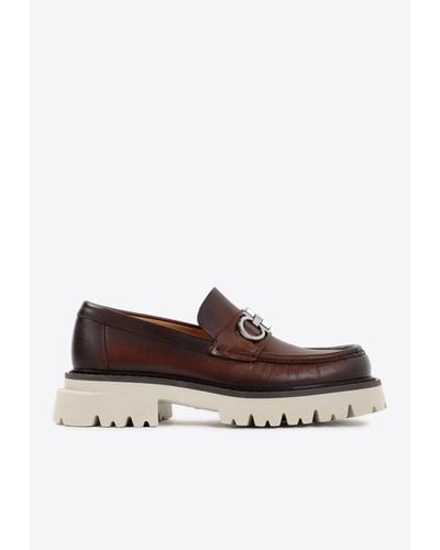 Ferragamo Florian Leather Loafers - Brown