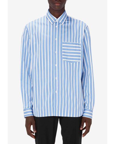 JW Anderson Long-Sleeved Striped Shirt - Blue