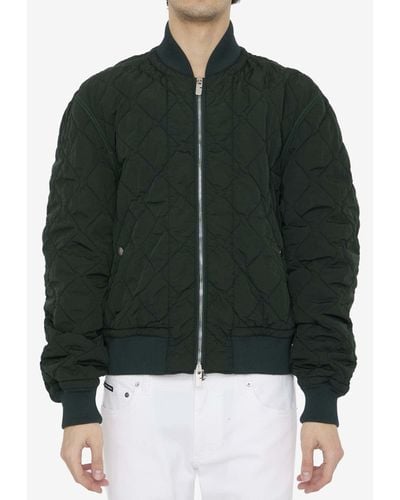 Burberry Quilted Bomber Jacket - Green