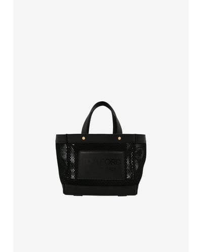 Tom Ford Small Logo Patch Tote Bag - Black