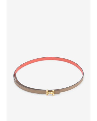 Hermès Swift Epsom Calfskin Belt Strap With H Belt Buckle Medor - Natural