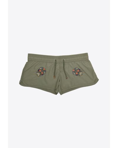 Les Canebiers Byblos All-Over Mexican Head Swim Shorts - Green