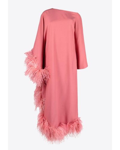 ‎Taller Marmo Feather-Trimmed Ubud Maxi Dress - Pink