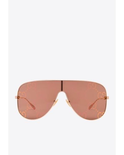 Gucci Shield Metal Sunglasses - Pink