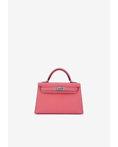 Hermès Mini Kelly Ii 20 Verso In Rose D'ete And Rouge Venitien Chevre With Palladium Hardware - Pink