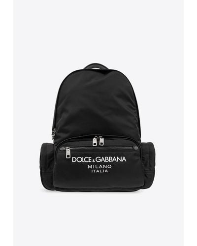 Dolce & Gabbana Logo Print Nylon Backpack - Black