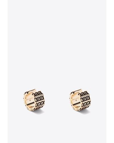 Marc Jacobs Monogram Engraved Hoop Earrings - White
