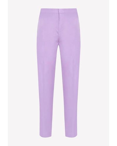 Emilio Pucci Cropped Slim Tailored Trousers - Purple