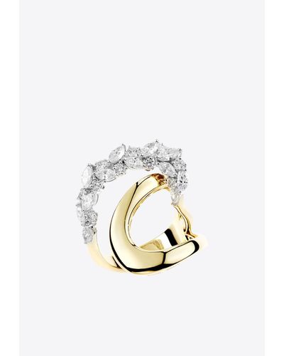 YEPREM Golden Strada Stackable Diamond Ring - White