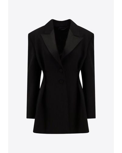 Givenchy Single-Breasted Pleated Wool Blazer - Black