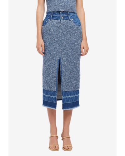 Jonathan Simkhai Maddy Knit Midi Skirt - Blue