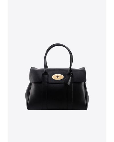 Mulberry Bayswater Grained Leather Tote Bag - Black