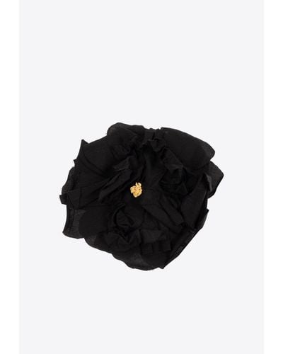 Dolce & Gabbana Floral Motif Brooch - Black