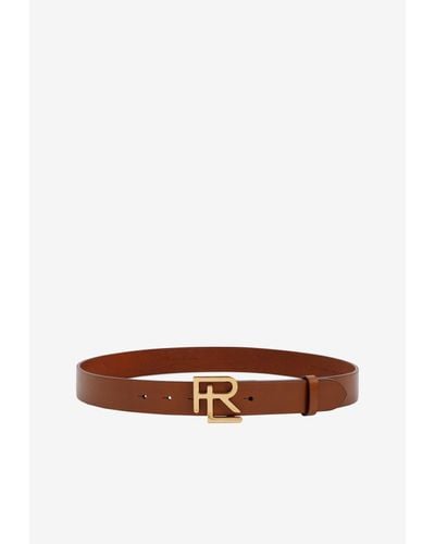 Ralph Lauren Rl Buckle Belt In Calf Leather - White