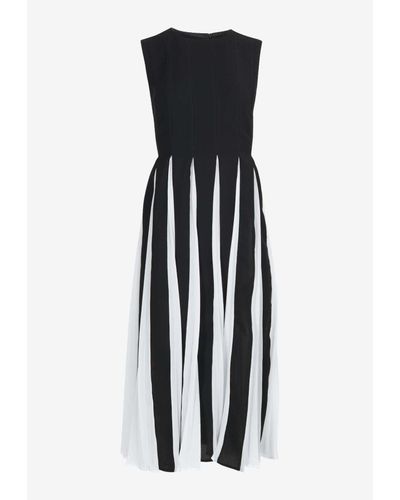 Dalood Sleeveless Midi Paneled Dress - Black