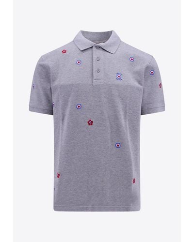 KENZO Embroidered Logo Target Polo T-Shirt - Purple
