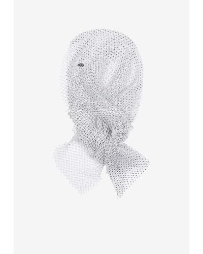 Maison Michel Riri Crystal-Embellished Turban - White