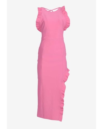 Elliatt Eminent Ruffled Midi Dress - Pink